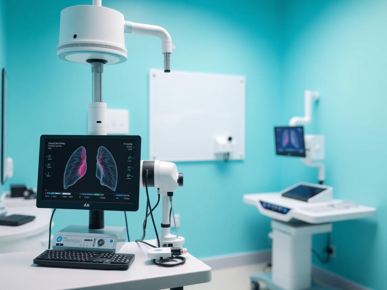Pulmonary function testing equipment at the Theni lung clinic